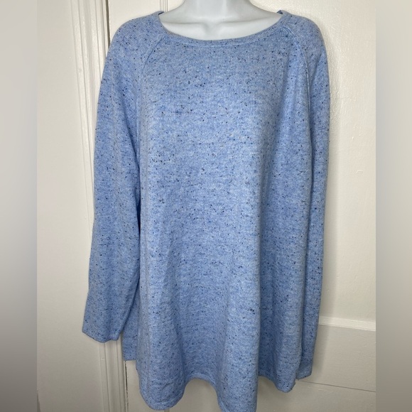 Karan Scott NWT Nep Curve Hem Tunic Light Blue Sweater Created for Macys - Picture 2 of 6